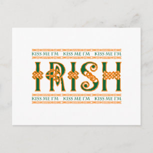 Kiss Me Ich bin irisch Postkarte