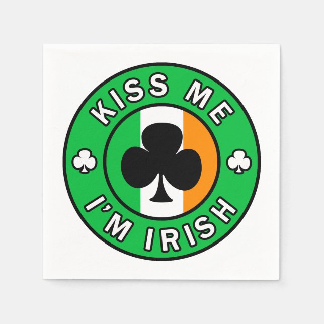 Kiss Me Ich bin irisch Serviette (Vorderseite)