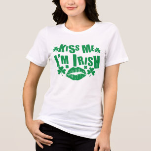 Kiss Me Ich bin irisch   St. Patrick's Day Tri-Blend Shirt
