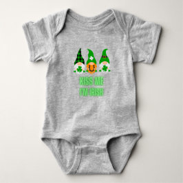 Kiss Me Ich bin Irish St. Patrick's Day Gnome Klee Baby Strampler