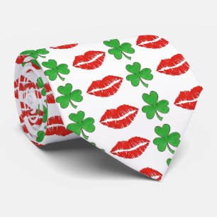 Kiss Me Ich bin Irish St. Patrick's Day Kleeblatt  Krawatte