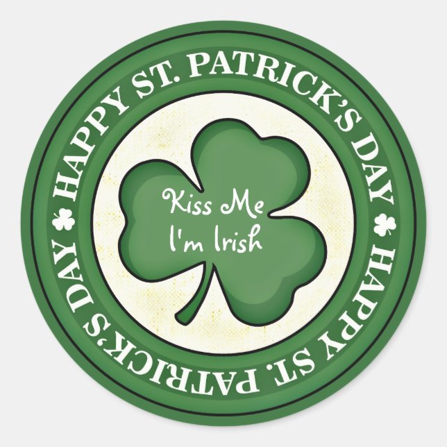 Kiss Me Ich bin Irish Sticker (Vorderseite)