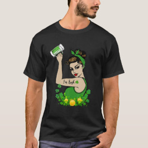 Kiss Me Ich bin Irish Woman Drink Beer Kleeblatt S T-Shirt