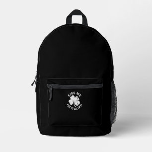 Kiss Me Ich bin italienischer T - Shirt Saint Patr Bedruckter Rucksack