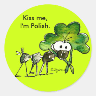 Kiss Me Ich bin Polnischer Kleeblatt Sticker