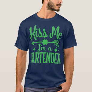 Kiss Me Im a Barkeeper Funny Irish Novelty Gift (2 T-Shirt