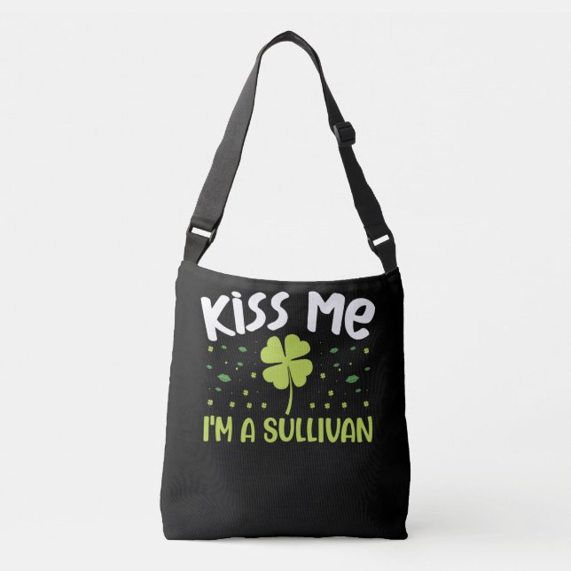 Kiss Me I'm A Sullivan - Last Name Sullivan Tragetaschen Mit Langen Trägern (Vorderseite)