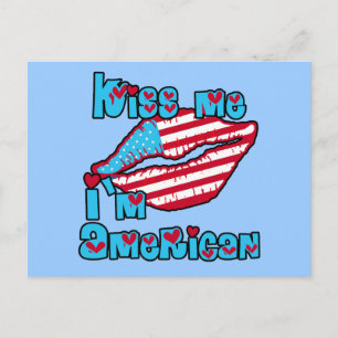 Kiss Me I'm American Products Postkarte