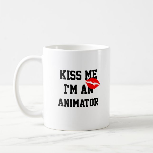 Kiss Me Im Animator Tasse (Links)