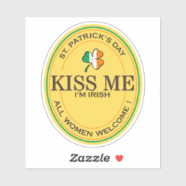 Kiss me I'm Irish - all women welcome! Aufkleber