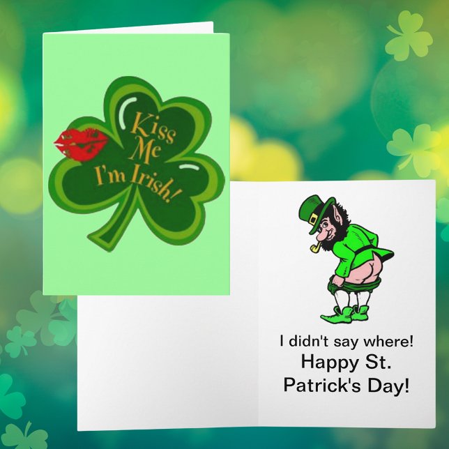 Kiss Me I'm Irish Funny Leprechaun Karte (Kiss Me I'm Irish Funny Leprechaun Card)