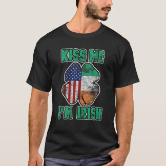 Kiss Me I'm Irish Funny St Patrick's Day Kleeblatt T-Shirt