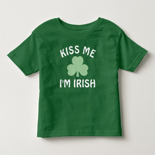 Kiss Me Im Irish Green Kleeblatt St Patricks Day Kleinkind T-shirt (Vorderseite)