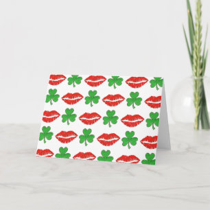 Kiss Me I'm Irish Lips Kleeblatt St. Patrick's Day Karte