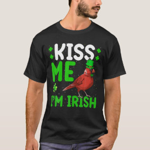 Kiss Me I'm Irish Northern Kardinal Bird St. Patri T-Shirt
