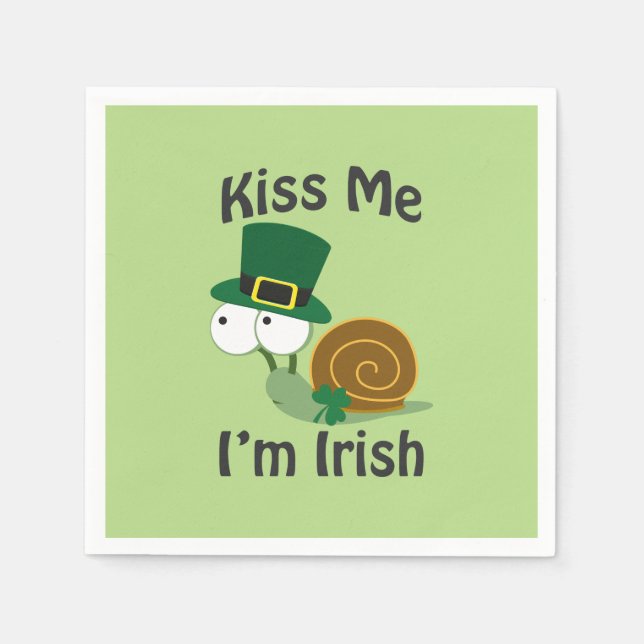 Kiss Me I'm Irish Snail Serviette (Vorderseite)
