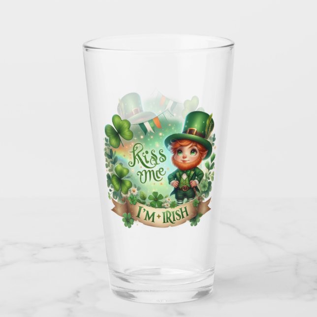 Kiss Me I'm Irish St Patricks Day Glas (Vorderseite)