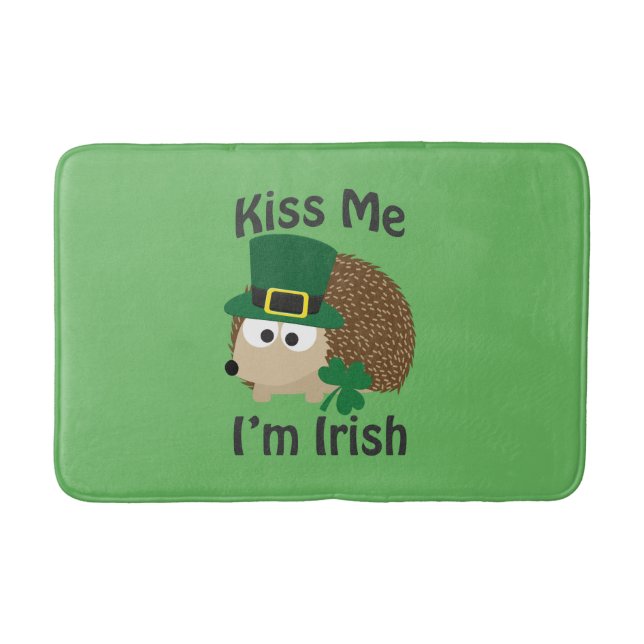 Kiss Me Im Irish St Patricks Day Igel Badematte (Vorderseite)