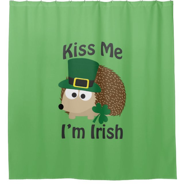 Kiss Me Im Irish St Patricks Day Igel Duschvorhang (Vorderseite)