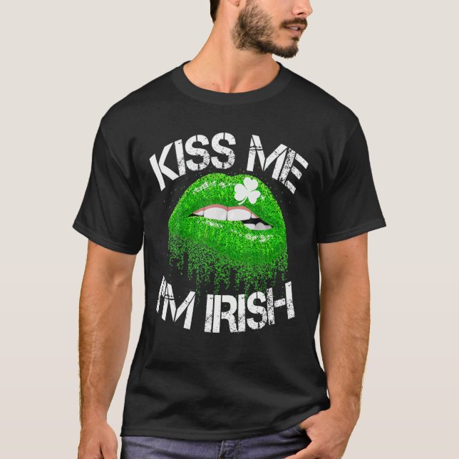 Kiss Me I'm Irish St Patrick's Day Saint Patrick D T-Shirt (Vorderseite)