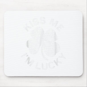 Kiss Me Im Lucky Shirt Irish Men Women Kids St Pat Mousepad