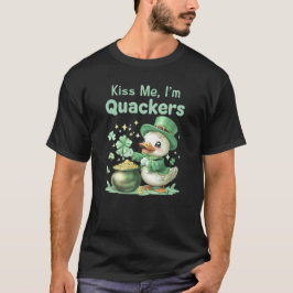 "Kiss Me, I'm Quackers" St. Patrick's Day Duckling T-Shirt