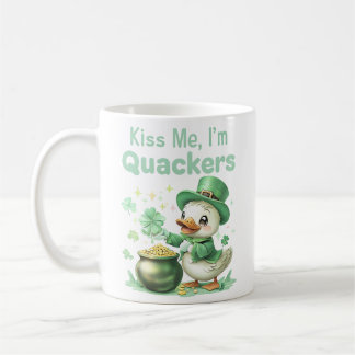"Kiss Me, I'm Quackers" St. Patrick's Day Tasse