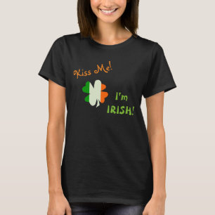 Kiss Me Irish Flag Kleeblatt T-Shirt
