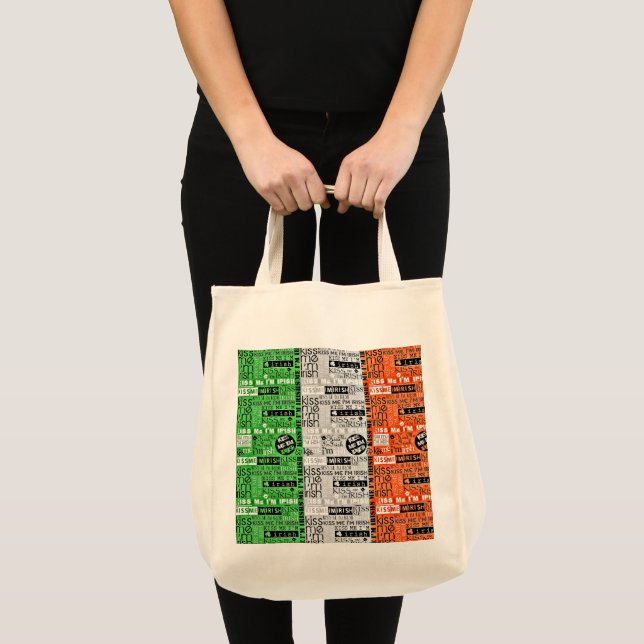 Kiss Me Irish Flag Tragetasche (Vorderseite (Produkt))