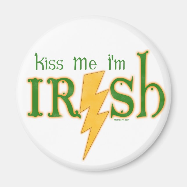 Kiss Me Irish Lightning Bolt Magnet (Vorne)