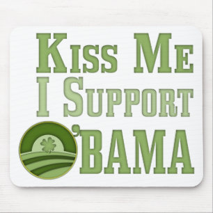 Kiss Me Irish Obama Mousepad