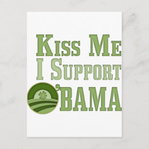 Kiss Me Irish Obama Postkarte