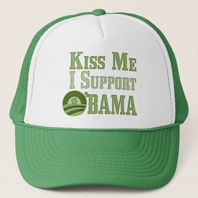 Kiss Me Irish Obama Truckerkappe (Vorderseite)