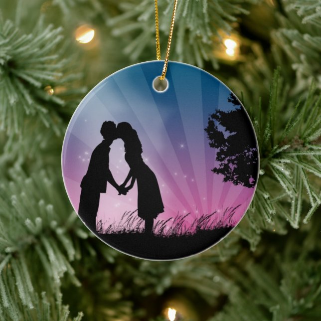 Kiss Me Keramik Ornament (Baum)