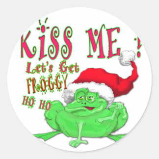 Kiss Me lasse Froggy Runder Aufkleber