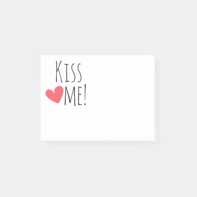 Kiss Me Liebe Zitat Red Heart Wedding Brautparty Post-it Klebezettel (Vorderseite)