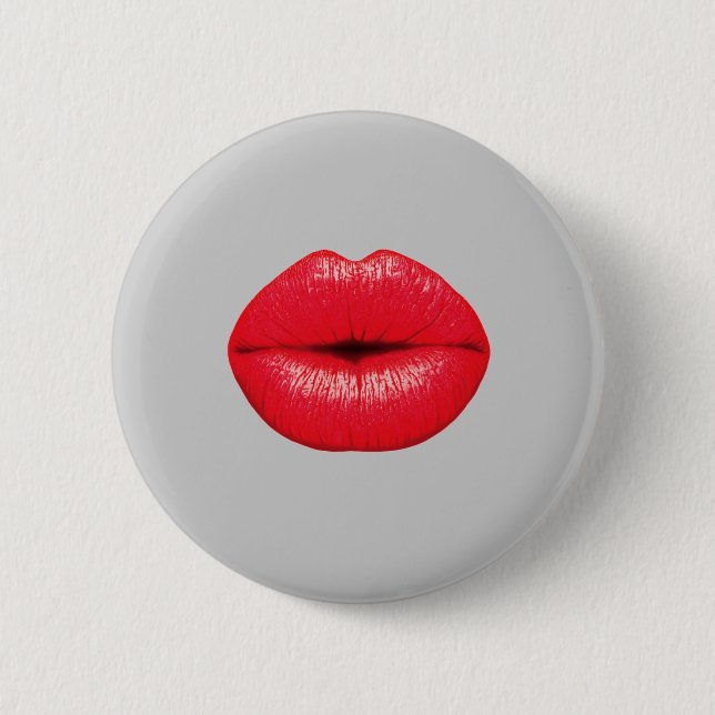 KISS me LIPS Roter Mund Button (Vorderseite)