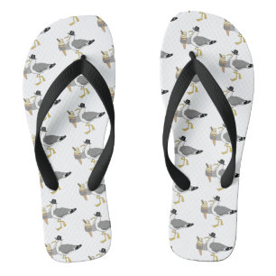 Kiss Me Quick Seagull Flip Flops Beach Footwear
