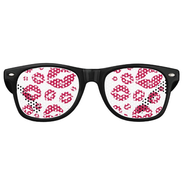 KISS ME Retro Shades / Fun Party Sonnenbrille (Vorderseite)