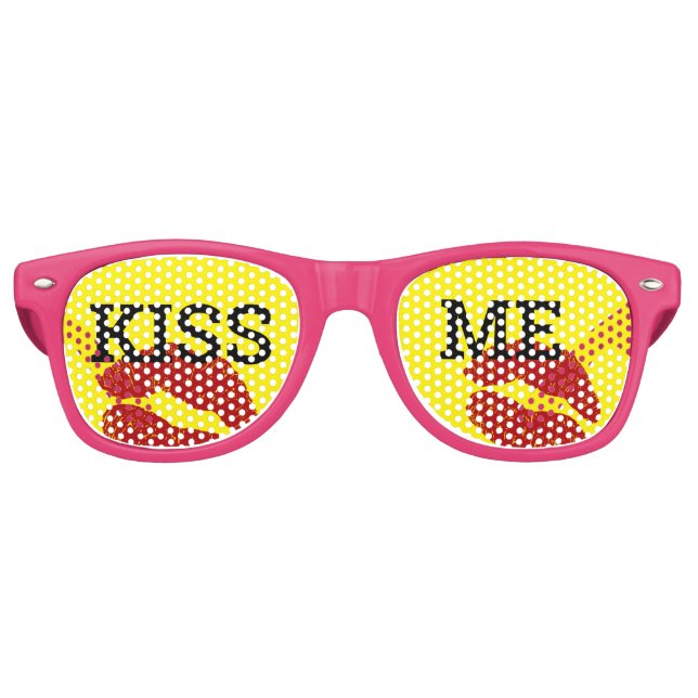 KISS ME Retro Shades / Fun Party Sonnenbrille (Vorderseite)