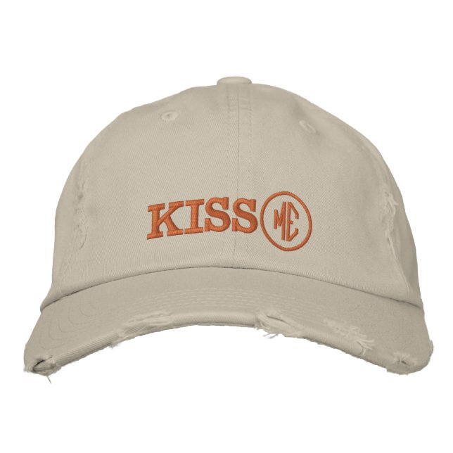 KISS ME Retrohut / Fun Party Trucker Cap Bestickte Baseballkappe (Vorderseite)