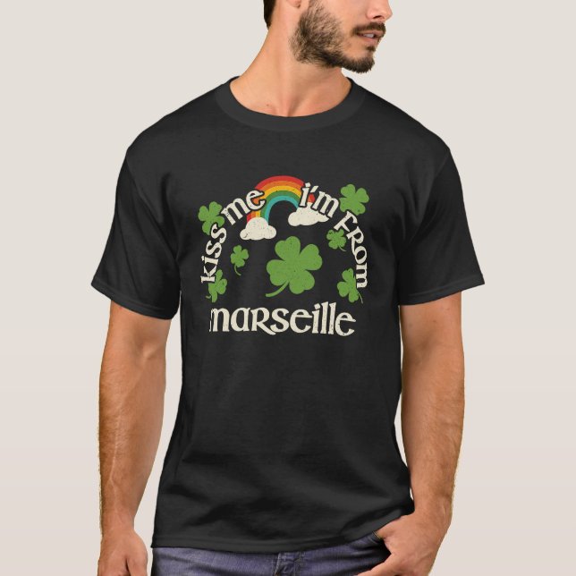 Kiss Me Shamrock  City St Patrick's Day Marseille T-Shirt (Vorderseite)