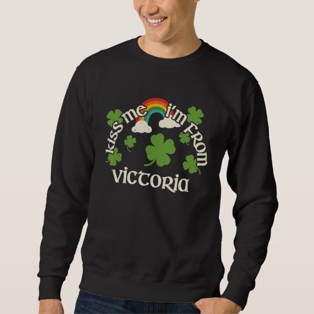 Kiss Me Shamrock  City St Patrick's Day Victoria Sweatshirt (Vorderseite)