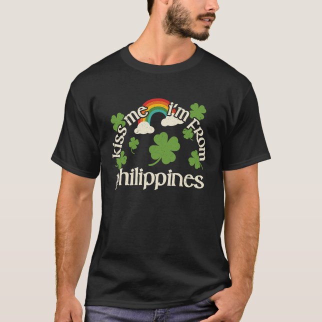 Kiss Me Shamrock  Funny St Patrick's Day Philippin T-Shirt (Vorderseite)
