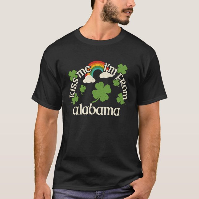 Kiss Me Shamrock  State St Patrick's Day Alabama T-Shirt (Vorderseite)