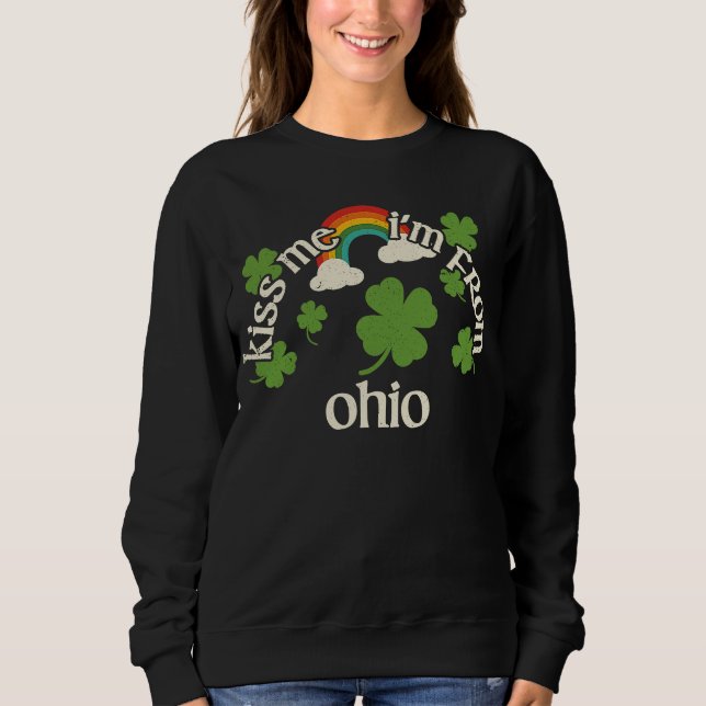 Kiss Me Shamrock  State St Patrick's Day Ohio Sweatshirt (Vorderseite)