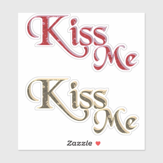 Kiss Me x 2 Aufkleber (Blatt)