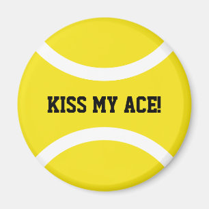 KISS MEIN ACE gelber runder Tennisball Kühlschrank Magnet