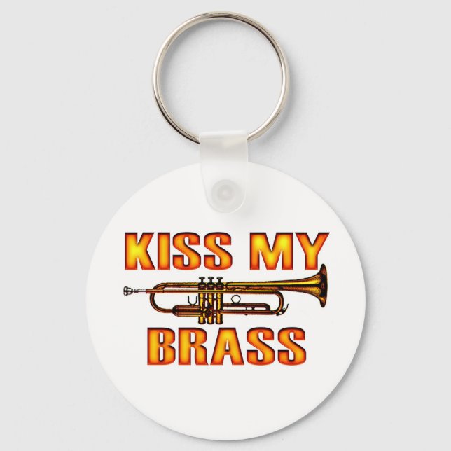 Kiss meine Brass Schlüsselanhänger (Vorderseite)