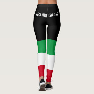 Kiss meine Cannoli lustige italienische Flagge Leggings